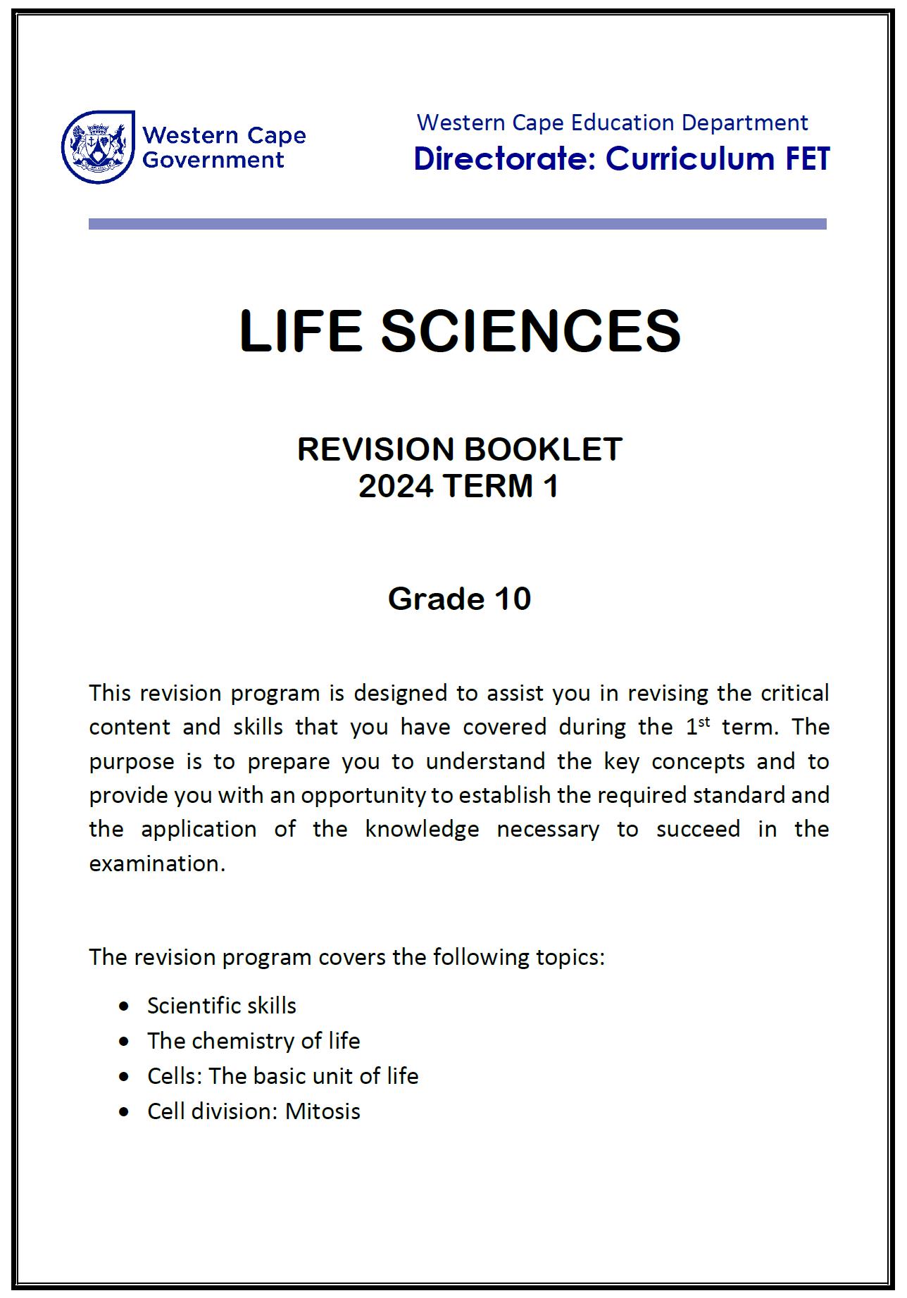 grade 10 life science assignment term 2 memorandum